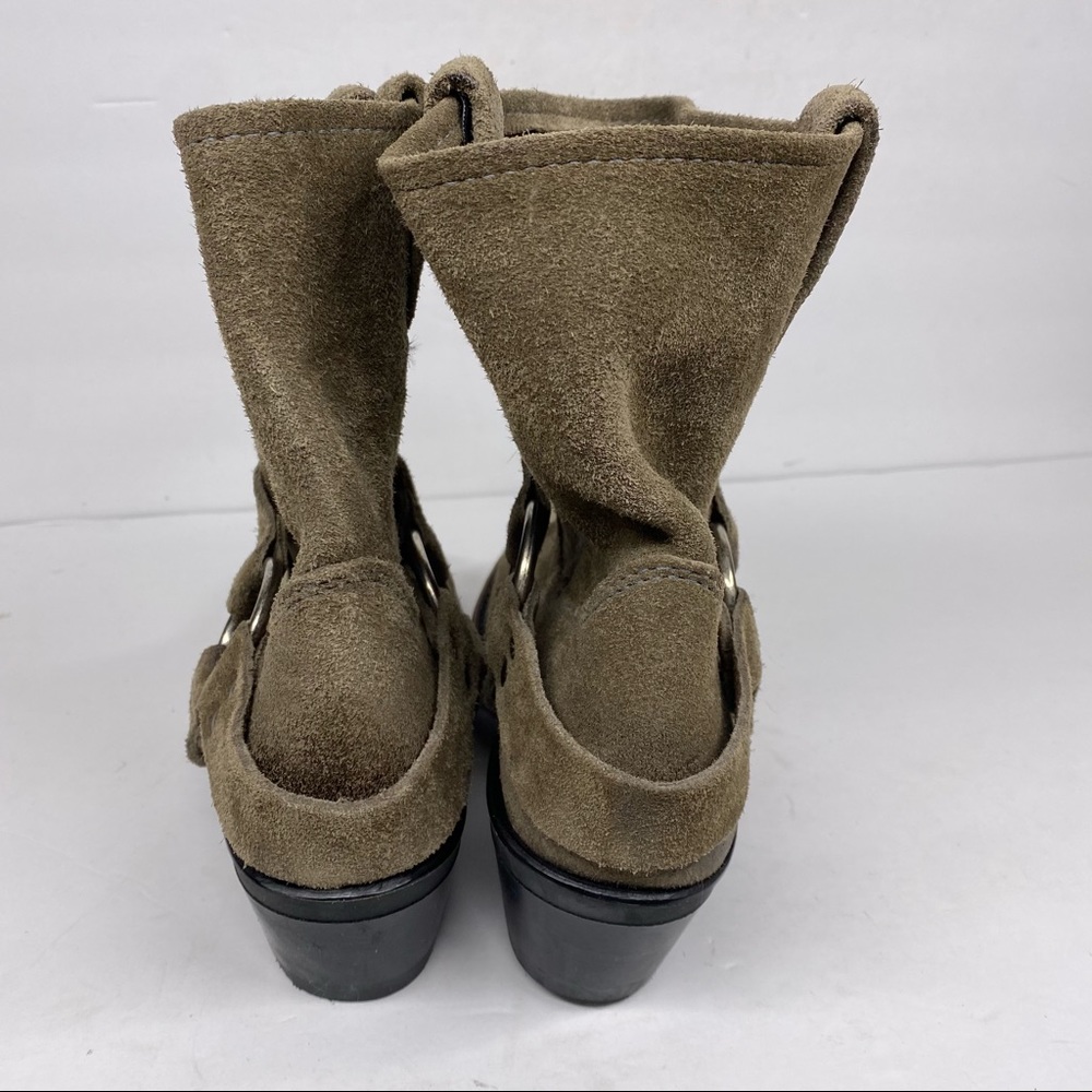 Frye Taupe Suede Harness 8R Short Boots - Picture 4 of 6